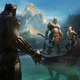 Marvel's Black Panther looms over Kratos and Son from God of War.
